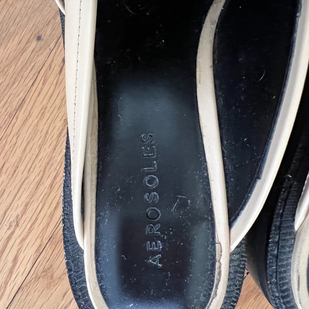 Aerosoles leather mules with gold buckle detail - Picture 2 of 3